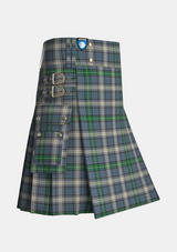 Utility_MacDowall_Tartan_7260_kilt_side_image_with_pleated_design_and_adjustable_buckles_for_men