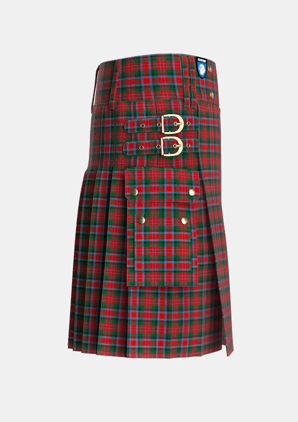 Utility_MacDuff_2_Tartan_1339_kilt_right_image_with_pleated_design_and_adjustable_buckles_for_men