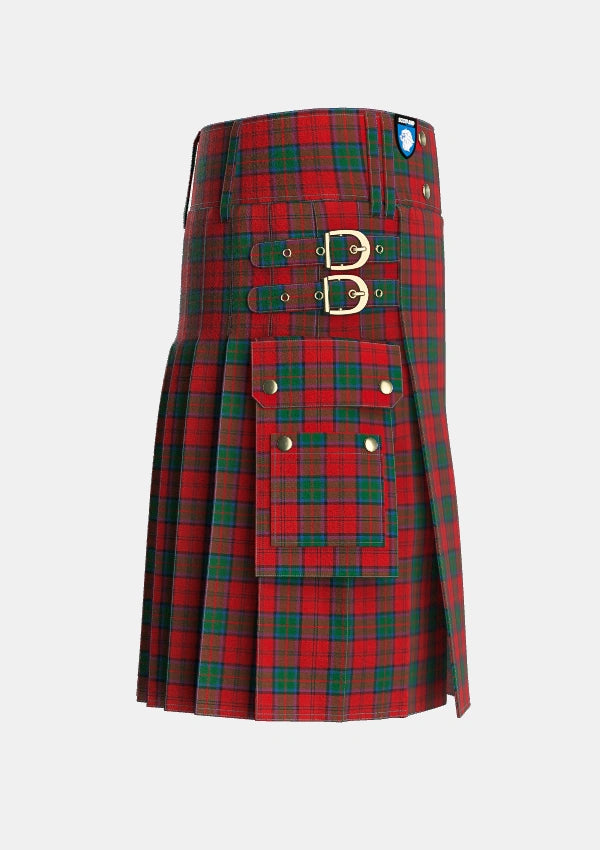Utility_MacDuff_4_Tartan_1453_kilt_right_image_with_pleated_design_and_adjustable_buckles_for_men