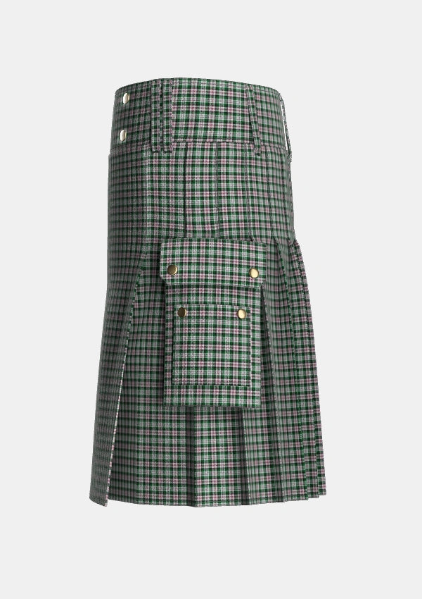 Utility_MacDuff_Dress_Tartan_584_kilt_left_image_with_pleated_design_and_adjustable_buckles_for_men