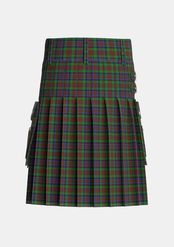 Utility_MacDuff_Hunting_Tartan_1654_kilt_back_image_with_pleated_design_and_adjustable_buckles_for_men