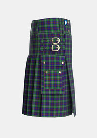 Utility_MacEachain_Tartan_3359_kilt_right_image_with_pleated_design_and_adjustable_buckles_for_men