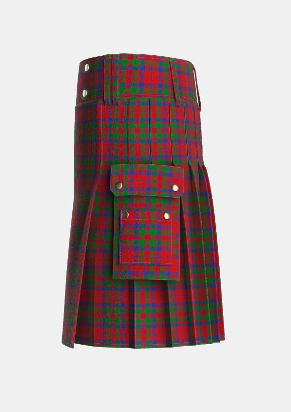 Utility_MacFadyan_MacGregor_Hastie_Tartan_403_kilt_left_image_with_pleated_design_and_adjustable_buckles_for_men