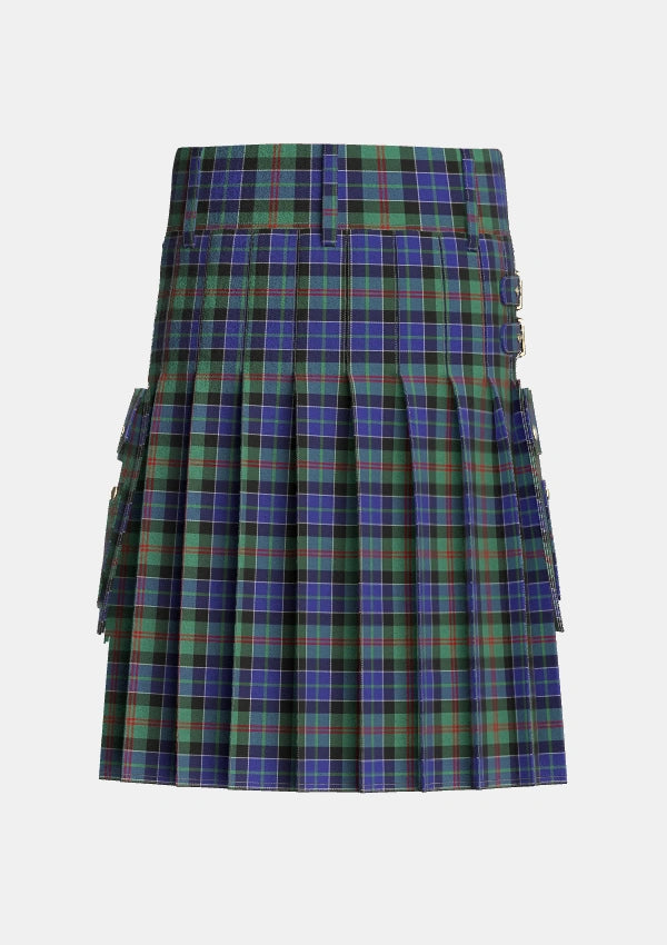 Utility_MacFadzean_MacPhedran_Tartan_744_kilt_back_image_with_pleated_design_and_adjustable_buckles_for_men