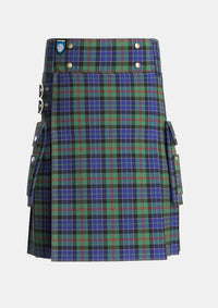 Utility_MacFadzean_MacPhedran_Tartan_744_kilt_front_image_with_pleated_design_and_adjustable_buckles_for_men