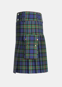 Utility_MacFadzean_MacPhedran_Tartan_744_kilt_left_image_with_pleated_design_and_adjustable_buckles_for_men