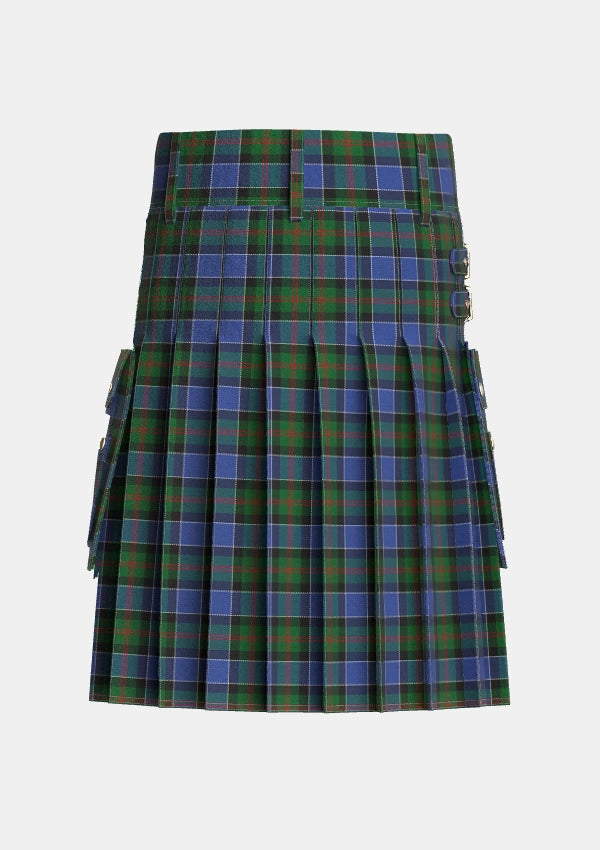 Utility_MacFadzean_Tartan_645_kilt_back_image_with_pleated_design_and_adjustable_buckles_for_men