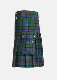 Utility_MacFadzean_Tartan_645_kilt_left_image_with_pleated_design_and_adjustable_buckles_for_men