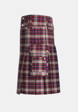 Utility_MacFarlane_Dress_Tartan_659_kilt_left_image_with_pleated_design_and_adjustable_buckles_for_men