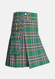 Utility_MacFarlane_Hunting_Ancient_Tartan_kilt_side_image_with_pleated_design_and_adjustable_buckles_for_men