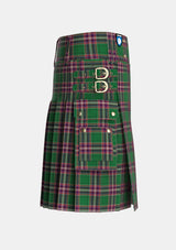 Utility_MacFarlane_Hunting_Tartan_779_kilt_right_image_with_pleated_design_and_adjustable_buckles_for_men