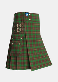 Utility_MacFie_Hunting_Tartan_3368_kilt_side_image_with_pleated_design_and_adjustable_buckles_for_men