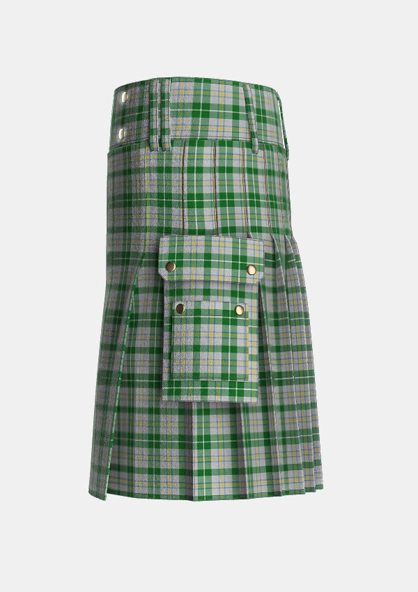 Utility_MacGiboney_Dress_Tartan_3839_kilt_left_image_with_pleated_design_and_adjustable_buckles_for_men