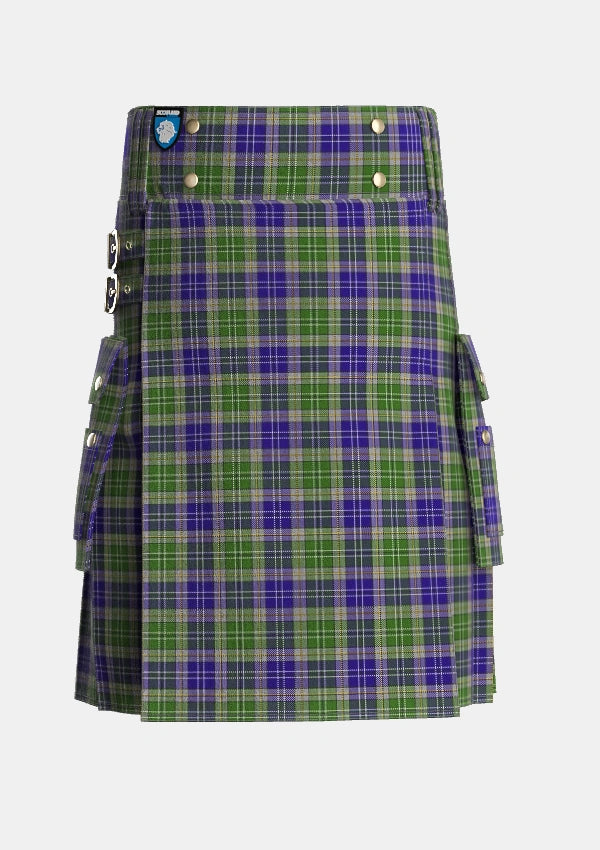 Utility_MacGiboney_MacGibboney_Tartan_2693_kilt_front_image_with_pleated_design_and_adjustable_buckles_for_men