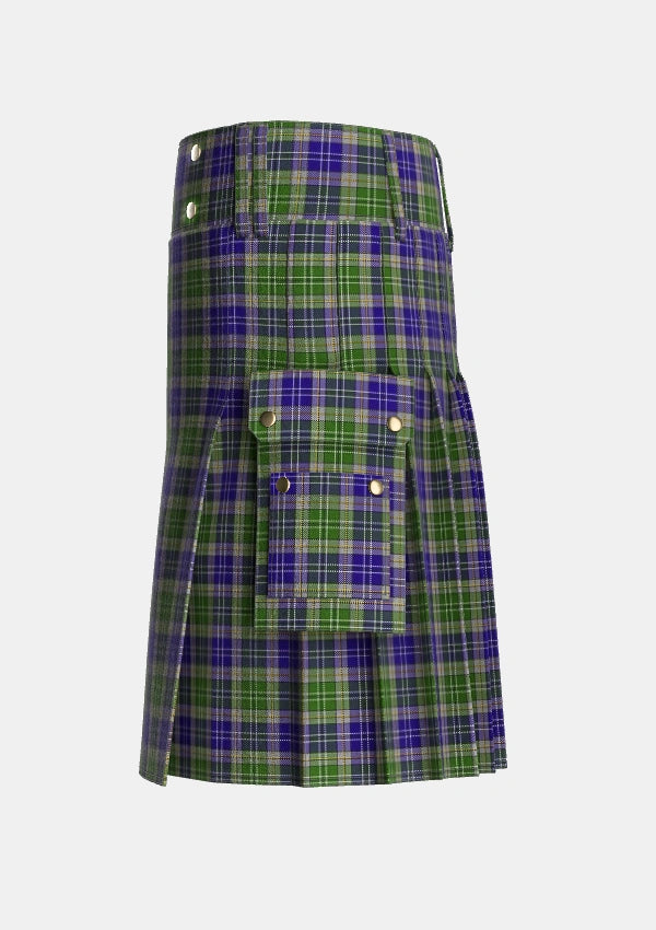 Utility_MacGiboney_MacGibboney_Tartan_2693_kilt_left_image_with_pleated_design_and_adjustable_buckles_for_men