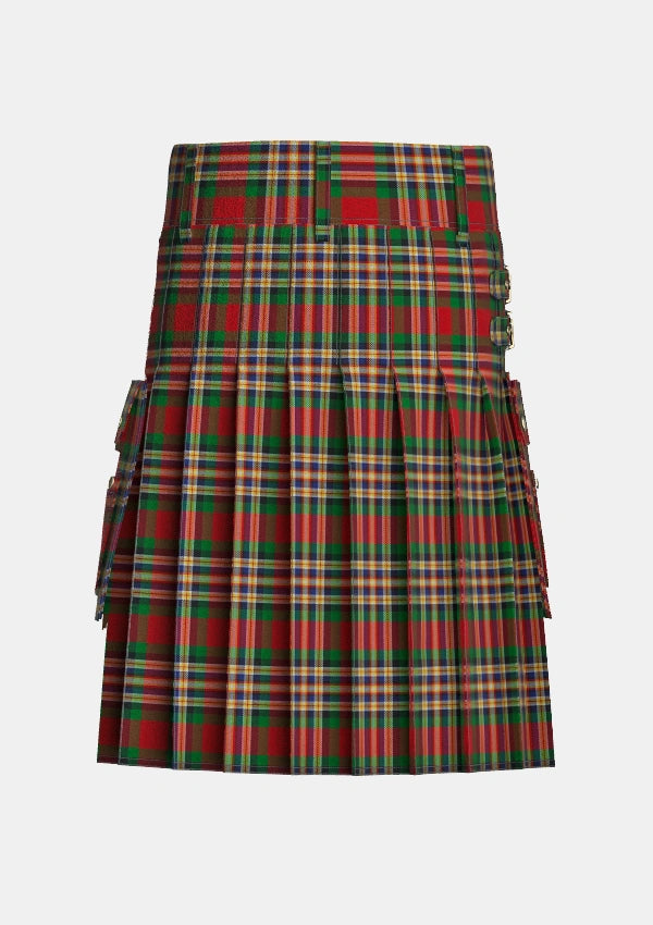 Utility_MacGill_Tartan_1487_kilt_back_image_with_pleated_design_and_adjustable_buckles_for_men