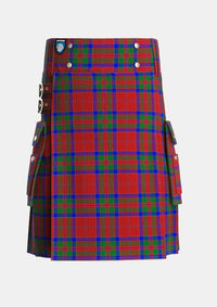 Utility_MacGillivray_2_Tartan_446_kilt_front_image_with_pleated_design_and_adjustable_buckles_for_men