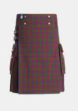 Utility_MacGowan_Tartan_5681_kilt_front_image_with_pleated_design_and_adjustable_buckles_for_men