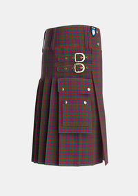 Utility_MacGowan_Tartan_5681_kilt_right_image_with_pleated_design_and_adjustable_buckles_for_men