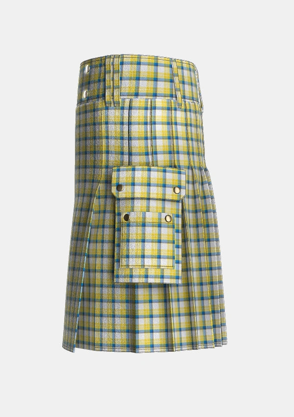 Utility_MacGrath_Personal_Tartan_3375_kilt_left_image_with_pleated_design_and_adjustable_buckles_for_men