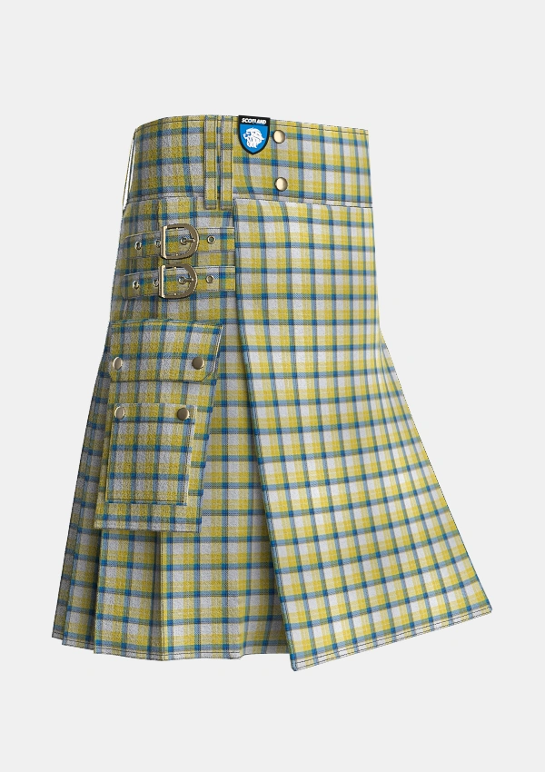 Utility_MacGrath_Personal_Tartan_3375_kilt_side_image_with_pleated_design_and_adjustable_buckles_for_men