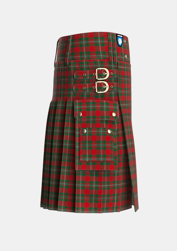 Utility_MacGregor_3_Tartan_1114_kilt_right_image_with_pleated_design_and_adjustable_buckles_for_men