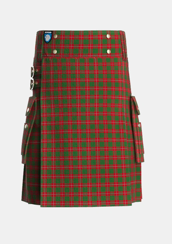 Utility_MacGregor_of_Balquidder_Tartan_988_kilt_front_image_with_pleated_design_and_adjustable_buckles_for_men