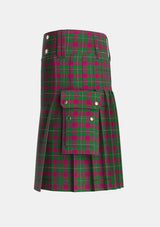 Utility_MacGregor_of_Cardney_Tartan_1285_kilt_left_image_with_pleated_design_and_adjustable_buckles_for_men