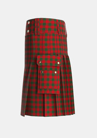 Utility_MacGregor_of_Glenstrae_Tartan_866_kilt_left_image_with_pleated_design_and_adjustable_buckles_for_men