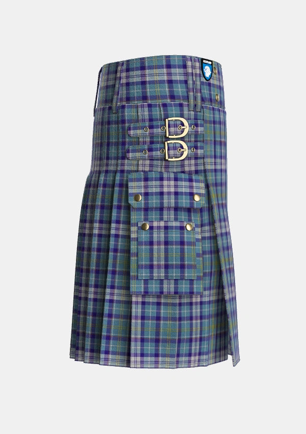 Utility_MacHinery_Dress_Tartan_3389_kilt_right_image_with_pleated_design_and_adjustable_buckles_for_men