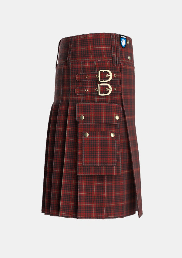 Utility_MacIan_Tartan_3390_kilt_right_image_with_pleated_design_and_adjustable_buckles_for_men