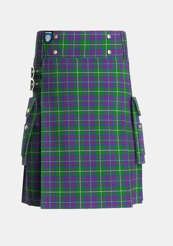 Utility_MacIntyre_Inglis_Tartan_7114_kilt_front_image_with_pleated_design_and_adjustable_buckles_for_men