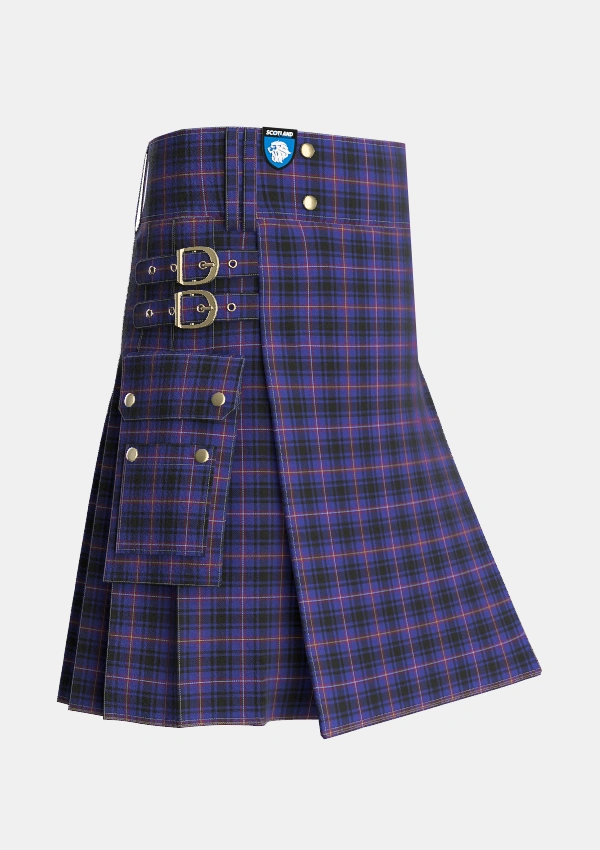 Utility_MacIver_of_Strome_Personal_Tartan_5810_kilt_side_image_with_pleated_design_and_adjustable_buckles_for_men