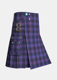 Utility_MacIver_of_Strome_Tartan_5810_kilt_side_image_with_pleated_design_and_adjustable_buckles_for_men