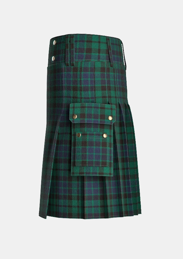 Utility_MacKay_Modern_Tartan_kilt_left_image_with_pleated_design_and_adjustable_buckles_for_men