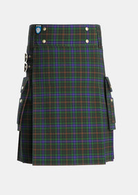 Utility_MacKean_Hunting_Tartan_985_kilt_front_image_with_pleated_design_and_adjustable_buckles_for_men