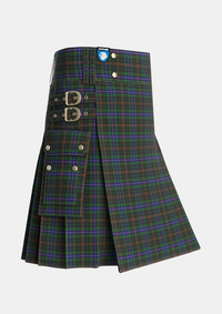 Utility_MacKean_Hunting_Tartan_985_kilt_side_image_with_pleated_design_and_adjustable_buckles_for_men