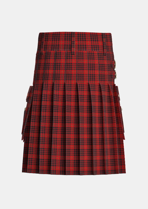 Utility_MacKeane_Tartan_1608_kilt_back_image_with_pleated_design_and_adjustable_buckles_for_men