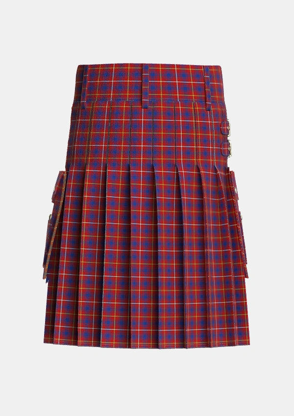 Utility_MacKeever_Tartan_5939_kilt_back_image_with_pleated_design_and_adjustable_buckles_for_men