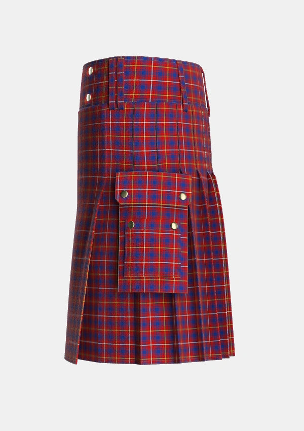 Utility_MacKeever_Tartan_5939_kilt_left_image_with_pleated_design_and_adjustable_buckles_for_men