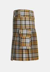 Utility_MacKellar_Dress_Reproduction_colours_Tartan_1311_kilt_left_image_with_pleated_design_and_adjustable_buckles_for_men