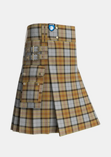 Utility_MacKellar_Dress_Reproduction_colours_Tartan_1311_kilt_side_image_with_pleated_design_and_adjustable_buckles_for_men