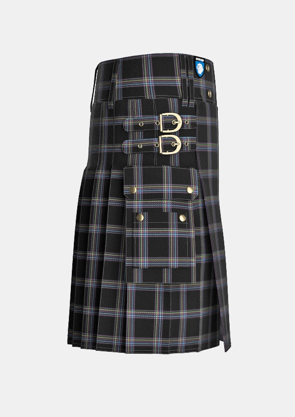 Utility_MacKenna_Edward_tartan_12240_kilt_right_image_with_pleated_design_and_adjustable_buckles_for_men