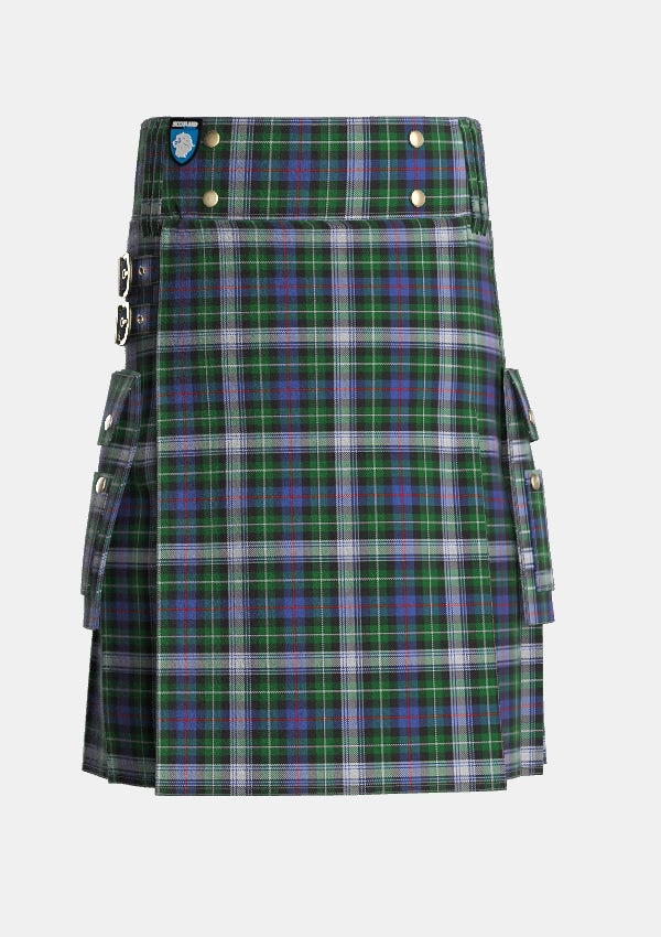 Utility_MacKenzie_Dress_2_Tartan_1565_kilt_front_image_with_pleated_design_and_adjustable_buckles_for_men