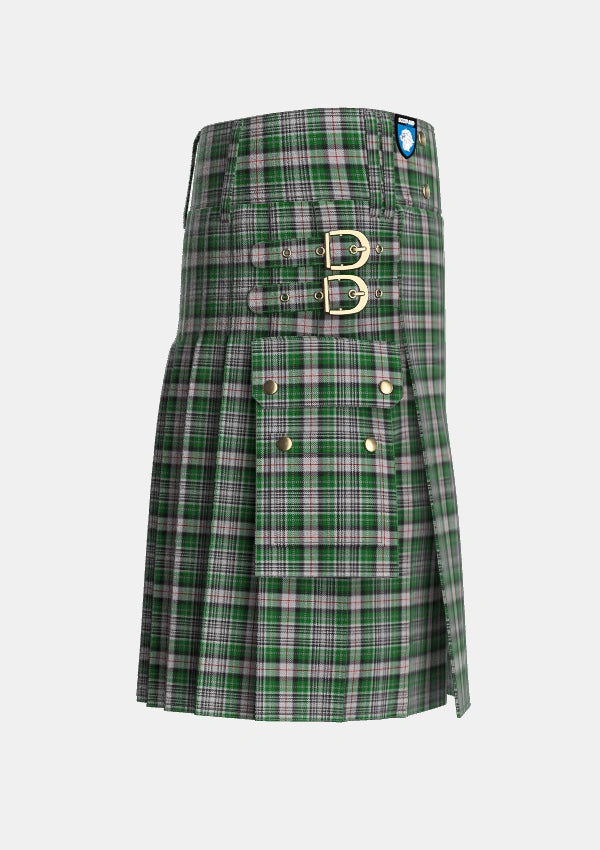 Utility_MacKenzie_MacGregor_Hastie_Tartan_1687_kilt_right_image_with_pleated_design_and_adjustable_buckles_for_men