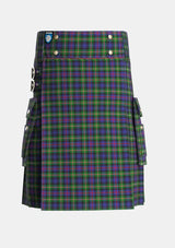 Utility_MacKenzie_Morgan_Tartan_6068_kilt_front_image_with_pleated_design_and_adjustable_buckles_for_men