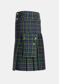 Utility_MacKenzie_Morgan_Tartan_6068_kilt_left_image_with_pleated_design_and_adjustable_buckles_for_men