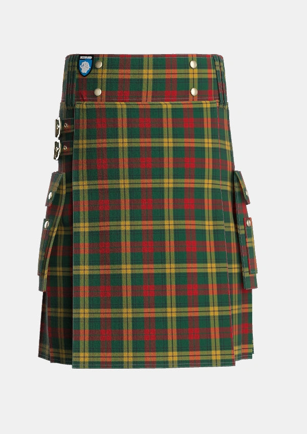 Utility_MacKillen_Tartan_3422_kilt_front_image_with_pleated_design_and_adjustable_buckles_for_men