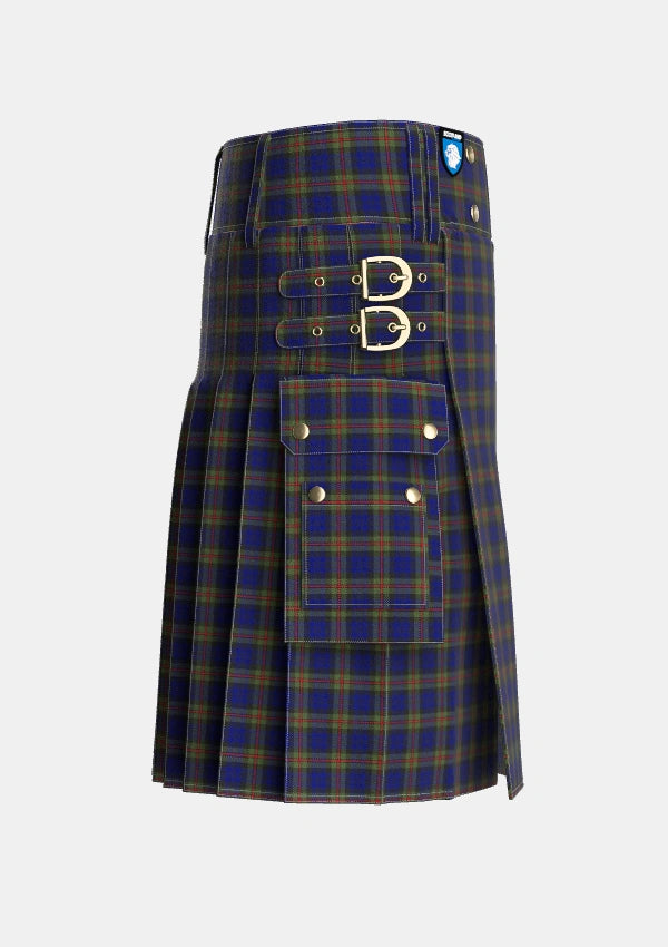 Utility_MacKinlay_2_Tartan_218_kilt_right_image_with_pleated_design_and_adjustable_buckles_for_men