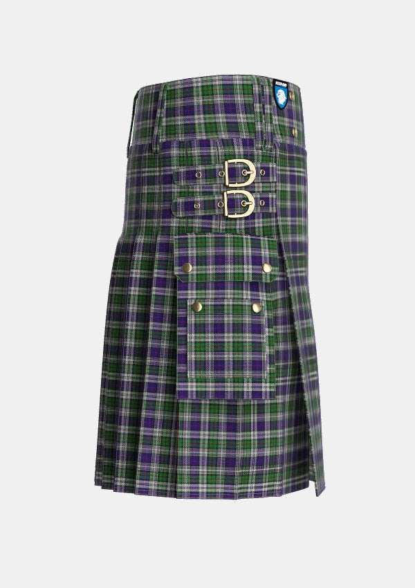 Utility_MacKinlay_Dress_Tartan_4564_kilt_right_image_with_pleated_design_and_adjustable_buckles_for_men